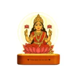 Lakshmi LED Lamp | Divine Acrylic Night Light with Wooden Base for Diwali & Prosperity Gifting