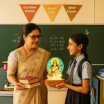 Saraswati LED Lamp | Divine Acrylic Night Light with Wooden Base for Study & Wisdom