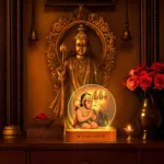 Hanuman LED Lamp | Divine Acrylic Night Light with Wooden Base for Devotees & Gifting