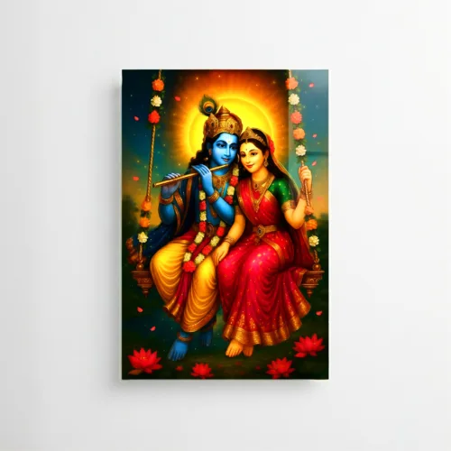 Radha Krishna Photo Frame – Premium UV Printed Acrylic | Divine Radha Krishna Wall Frame for Home Décor, Pooja Room & Gifting