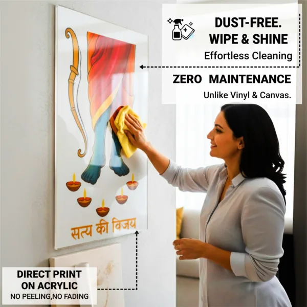 Shri Ram Wall Frame – Ram’s Homecoming Acrylic UV Print | Diwali Wall Décor Celebrating Victory of Good over Evil